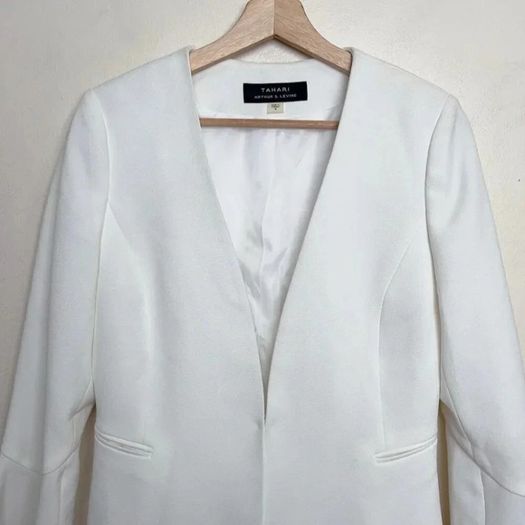 Tahari ASL Womens 4 Bell Sleeve  White Career Blazer - Picture 5 of 15